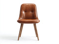 Chaise de salle à manger - Similicuir - Bois - 50x55x86 cm - Cognac-Bois naturel - Style rétro