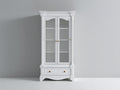 Vitrine - bois-verre - 95x45x190 cm - blanc - style classique