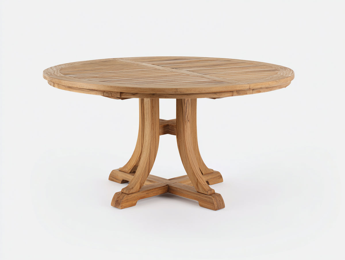 Table de jardin - Bois - 120x120x75 cm - Bois naturel - Style classique