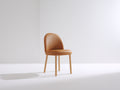 Chaise de salle à manger - Similicuir - Bois - 46x52x83 cm - Cognac-Bois clair - Style contemporain épuré