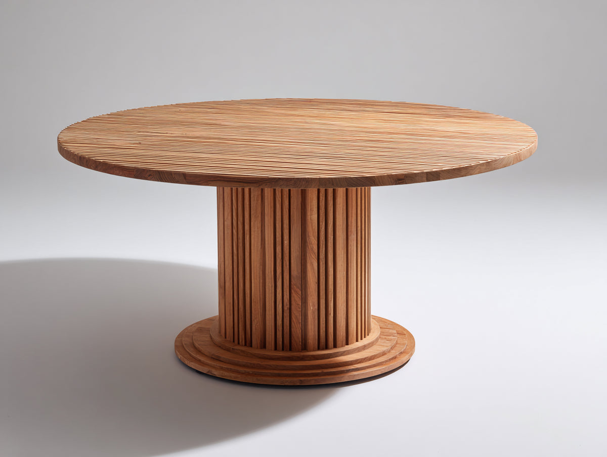 Table de jardin - Bois - 120x120x75 cm - Bois naturel - Style contemporain