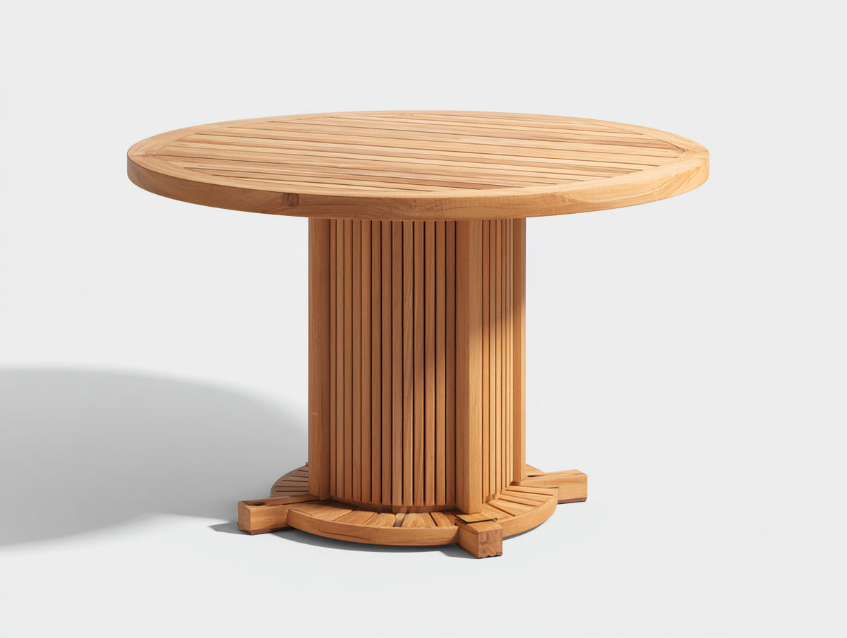 Table de jardin - Bois - 115x115x76 cm - Bois clair - Style naturel