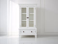 Vitrine - bois-verre - 92x43x178 cm - blanc - style classique