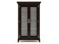 Vitrine - bois-verre - 90x42x180 cm - brun foncé - style classique
