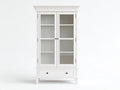 Vitrine - bois-verre - 96x44x182 cm - blanc - style classique épuré
