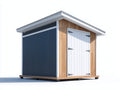 Abri de jardin - bois-métal - 190x140x200 cm - bois naturel-blanc-bleu foncé - style moderne