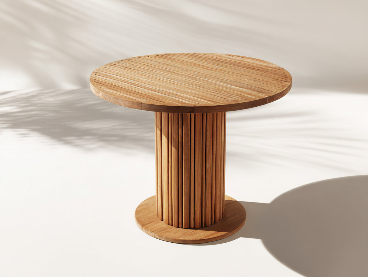Table de jardin - Bois - 100x100x75 cm - Bois naturel - Style contemporain