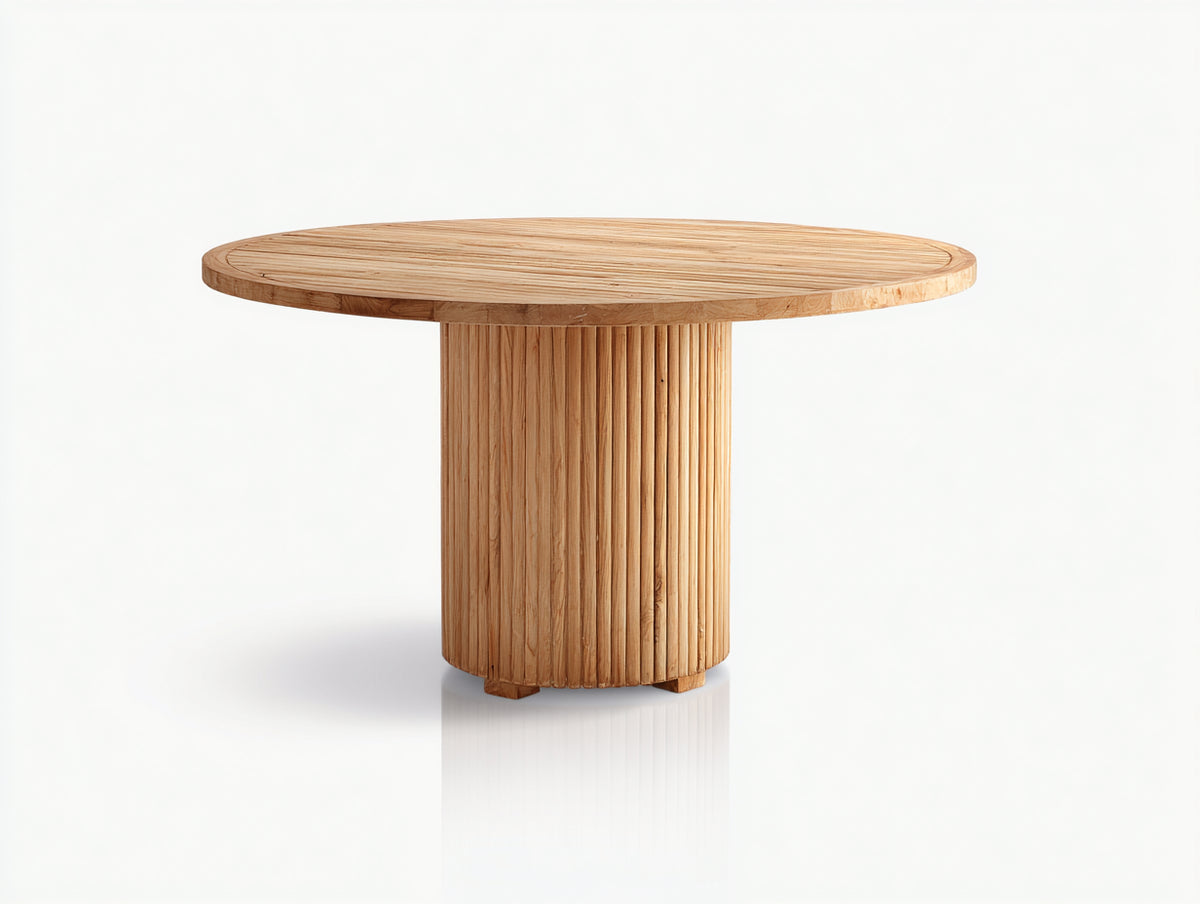 Table de jardin - Bois - 116x116x75 cm - Bois clair - Style minimaliste