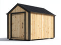 Abri de jardin - bois-métal - 220x160x210 cm - bois naturel-noir - style moderne