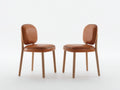 Chaise de salle à manger - Similicuir - Bois - 50x55x82 cm - Cognac-Bois clair - Style rétro moderne